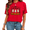 1-Red, variant on UNISHE Women's HANGIN' WITH MY BOOS Halloween Ghost Graphic Tee Playful Short Sleeve Crewneck Top