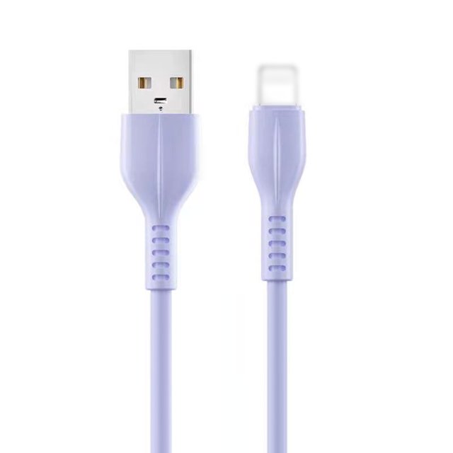 Câble de Chargement 2A Cordon de Charge Rapide en Silicone USB-A vers Interface iOS Cordon de Chargeur de Synchronisation de Données Compatible avec Appareils iOS 1 M/3 Pi