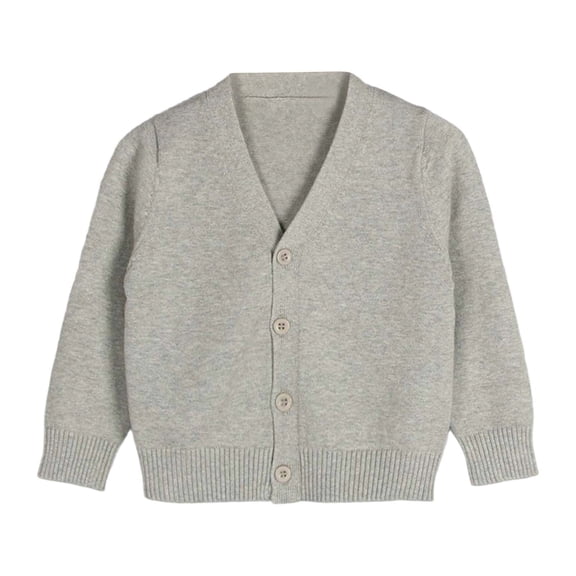 Girls Long Sleeve Cardigan Button Up Crew Neck Knit Sweater for Kids Soft Blend Cozy Warm Outerwear Top for School and Casual Wear