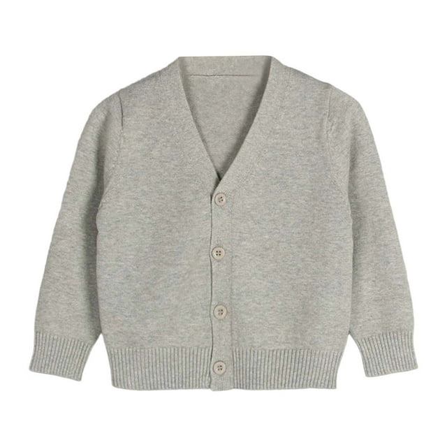 Kids Girls Cardigan Long Sleeve Kid Button Sweater Girl Crew Neck Cardigans Sweater
