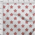 thumbnail image 3 of oneOone Tissu Popeline de Coton Rouge Carmin à Fleurs Tissu pour Robe Tissu Imprimé au Mètre 56 Pouces de Large, 3 of 4