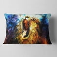 thumbnail image 2 of Designart Mighty Lion Emerging - Animal Throw Pillow - 12x20, 2 of 5