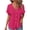 Hot Pink, variant on Staron Women's Casual V-Neck Button-Up Short Sleeve Shirt Jacket Loose Comfy Blouse with Pockets Vintage Fashion Top, Purple S