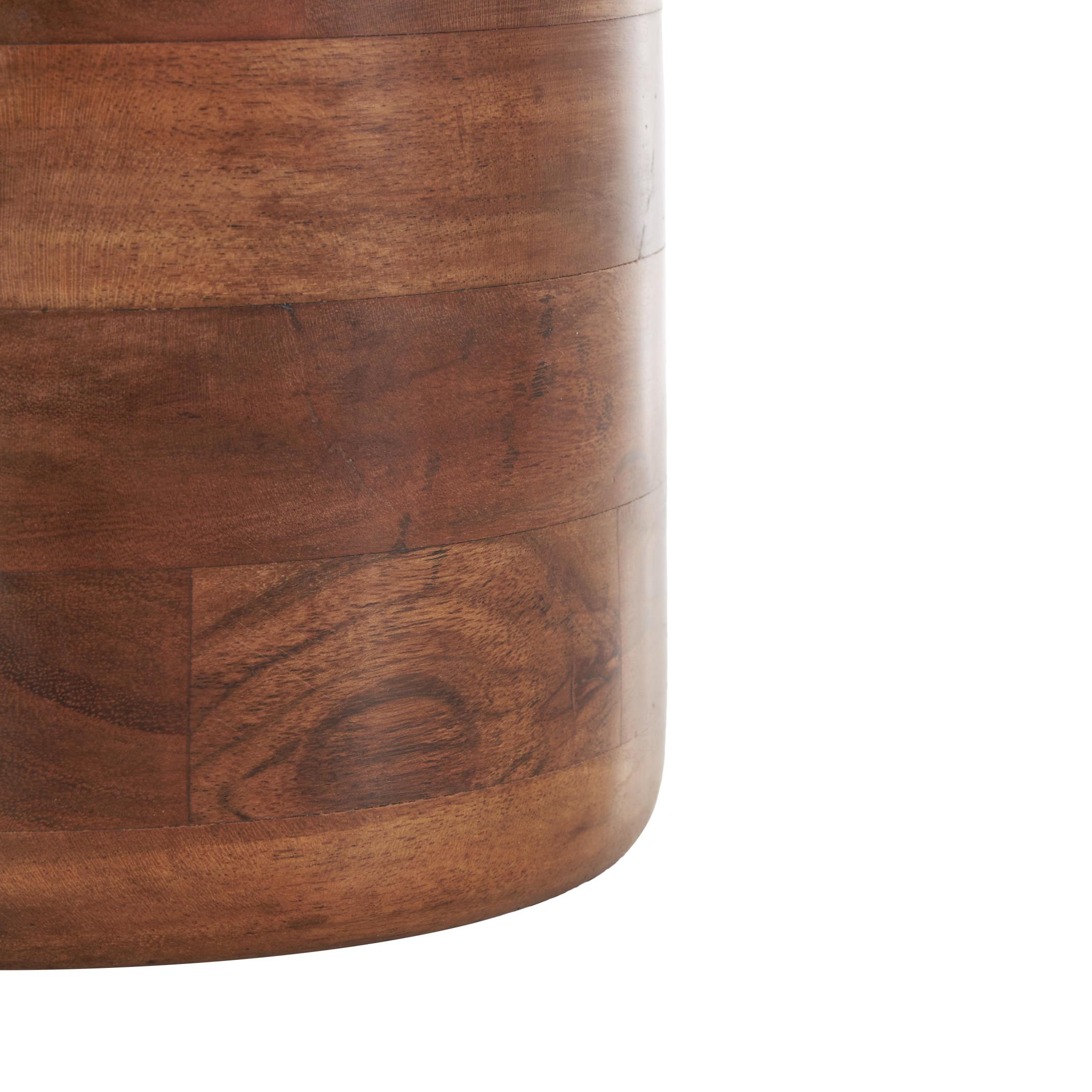DecMode 9" Brown Wood Vase with Mosaic Strips and Natural Wood Grains