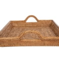 thumbnail image 6 of Kouboo Rattan Serving Tray with Handles for Breakfast, Decorative Tray for Storage, Rectangular Organizer Tray for Coffee Table, Honey Brown, 6 of 21