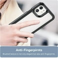 thumbnail image 3 of Case for iPhone 12 iPhone 12 pro Case Slim Dropproof [Defend from Drop/Scratch/Slip/Fingerprint] Clear Acrylic Hard Back Soft TPU Bumper Hybrid Phone Cover for iPhone 12 Pro/12-Black, 3 of 16