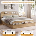 thumbnail image 6 of Bed Frames with Storage Headboard, Farmhouse Platform Bed Frame, Wood Slats Support, Noise Free, No Box Spring Needed, 6 of 6