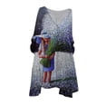 thumbnail image 1 of Vestido HUOGUO Vintage Floral Manga 3/4 para mujer, talla grande, 1 of 5