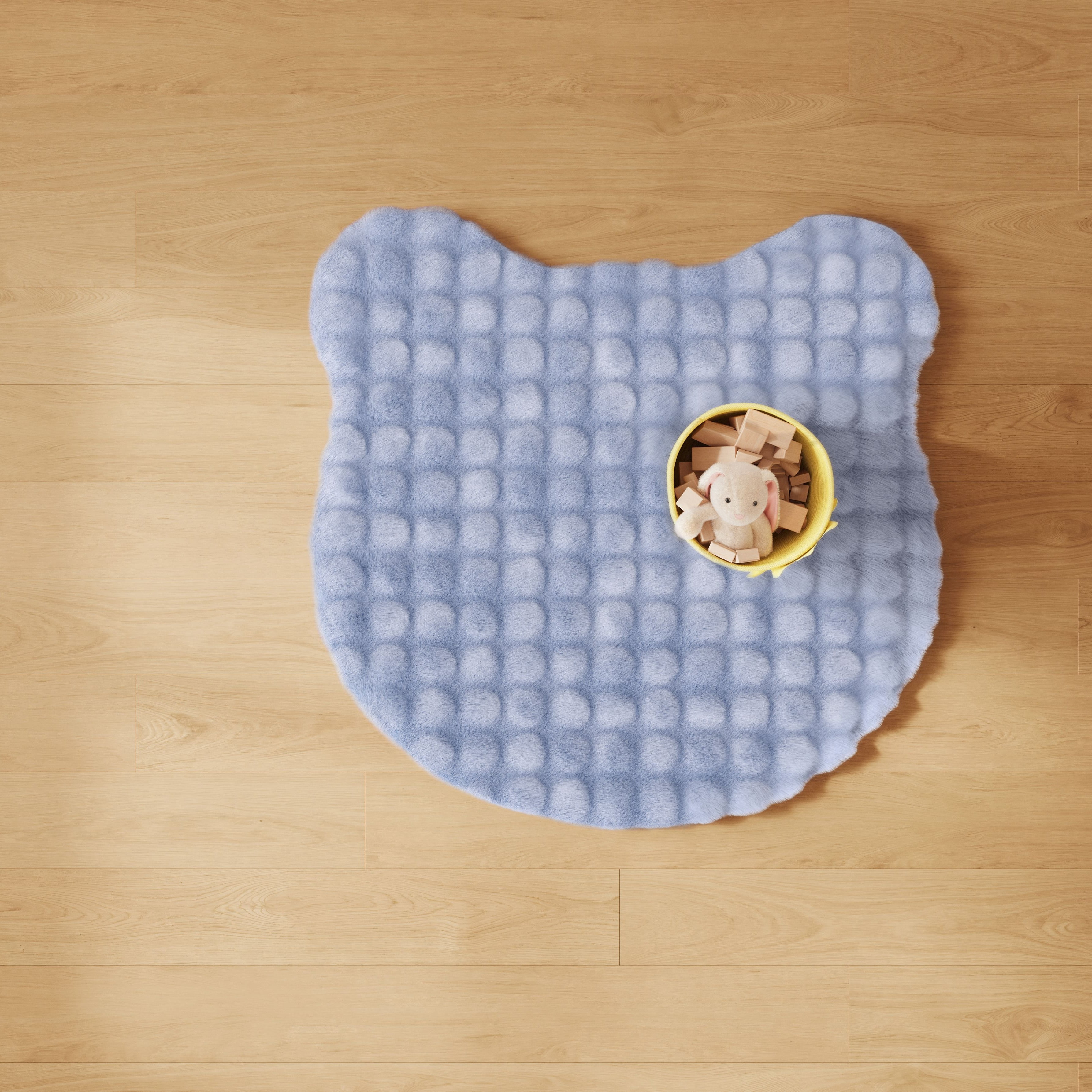 Mainstays Kids Light Purple Bear Bubble Fur Rug, 4' x 4'