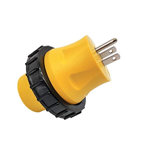 Parkworld 691685 Shore power adapter Household 15A 5-15 Plug to RV Twist Lock 30A Socket L5-30 Receptacle with Locking Ring (Adapter)