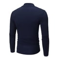 thumbnail image 2 of Blczomt Long Sleeve Mens Shirts Trendy Blue Solid Turtleneck T Shirt 3xl, 2 of 3