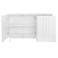 thumbnail image 4 of White Accent Cabinet, Atumon Buffet Cabinet with Wave Pattern Design, Storage Cabinet with 2 Doors and 2 Drawers, Wood Accent Cabinet with Adjustable Shelves for Kitchen Dining Room Living Room, 4 of 10