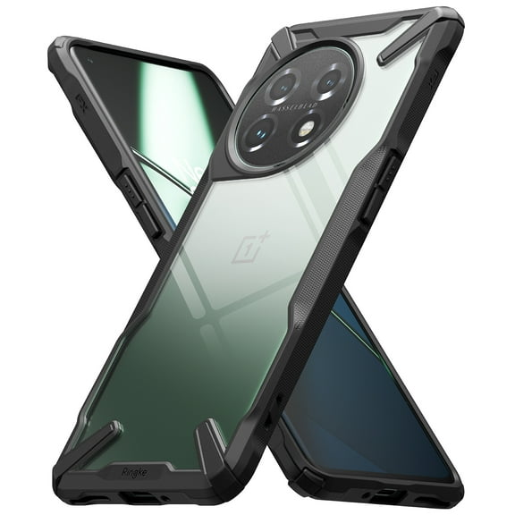 Ringke Fusion-X [Anti-Scratch Dual Coating] Compatible with OnePlus 11 5G Case, Augmented Bumper Clear Hard Back Shockproof Advanced Protective Cover Designed for OnePlus 11 Case - Black