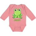 thumbnail image 3 of Inktastic Ribbit Cute Green Frog Boys or Girls Long Sleeve Baby Bodysuit, 3 of 5