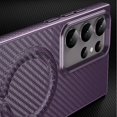 thumbnail image 5 of Galaxy S24 Ultra Case Magnetic, PU Leather Carbon Fiber Pattern Phone Case for Women Men, 5 of 5
