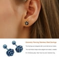 thumbnail image 4 of Pendientes de 5 piezas Qarigey Aretes redondos de acero de titanio azul, 4 of 6