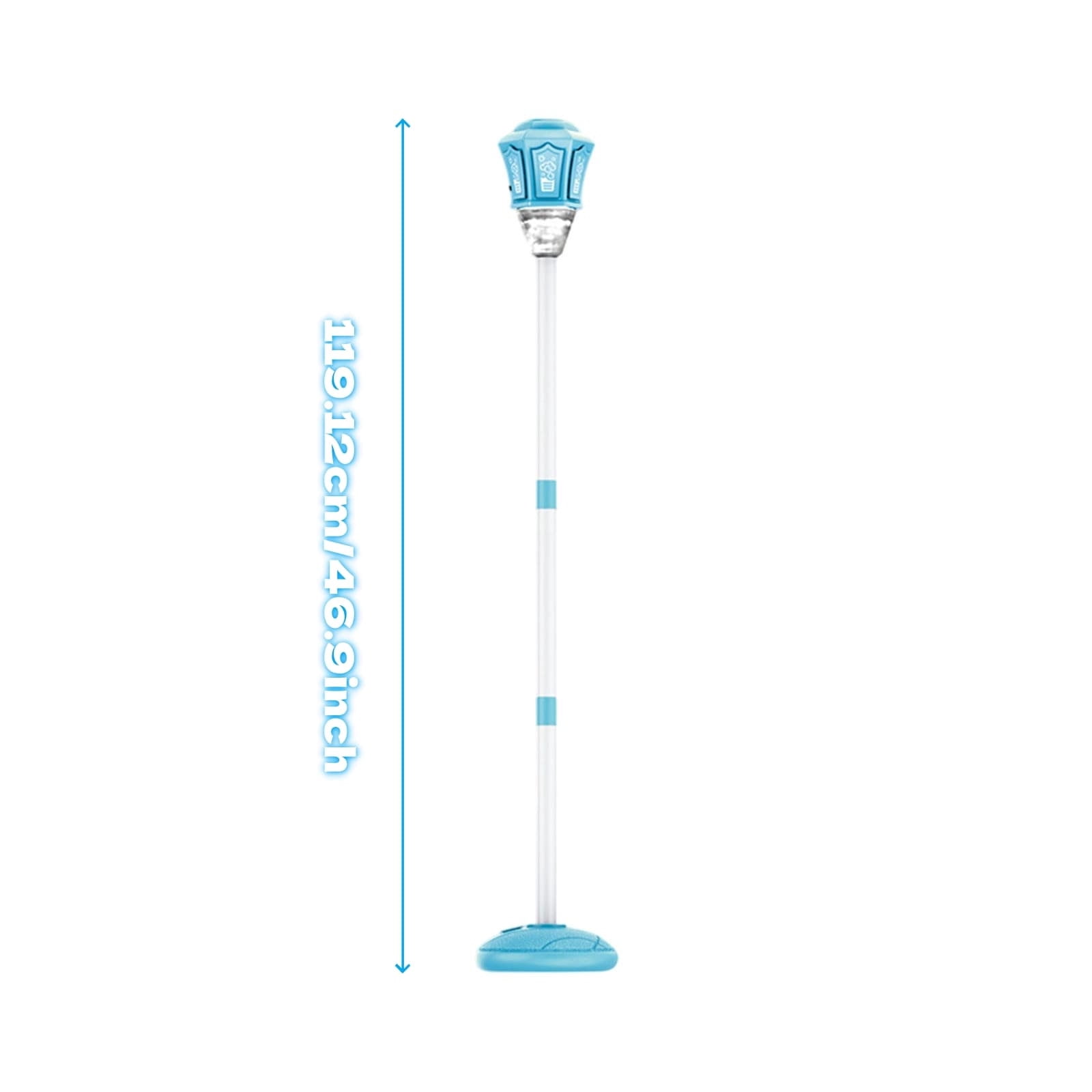 Rechargeable Automatic Bubble Machine With Light Music Adjustable Height And Detachable Wand For Outdoor Play(Blue)