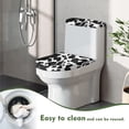 thumbnail image 4 of HELLHERO Cow Print Toilet Lid Cover Set, Dustproof Elastic Fabric Bathroom Seat Covers, 17"x21", 4 of 7