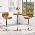 thumbnail image 3 of Yaheetech 2pcs Stylish Adjustable PU Leather Bar Stool with Foma Padded for Home, Retro Brown, 3 of 7