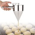thumbnail image 4 of PinesC Stainless Steel Small Octopus Balls Making Funnel Cupcakes Baking Pancake Batter Dispenser with Rack Kitchen Utensils Funnel Tools Kitchen Gadgets As picture shows, 4 of 5