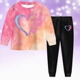thumbnail image 2 of Toddler Girl Fall Outfits 24 Months 2T 3T 4T 5T 6T 7T Toddler Baby Girl Fall Winter Clothes Tie-dye Long Sleeve Pullover Sweatshirts Jogger Pants Hot Pink Size 6-7 Years, 2 of 9