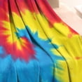 thumbnail image 3 of Colorful Rainbow Tie Dye Spiral Pattern Blanket,Comfortable Soft Flannel Throw Blanket,All Season,Warm Lightweight Blankets for Sofa Bed Couch Living Room Chair,30"x40", 3 of 4