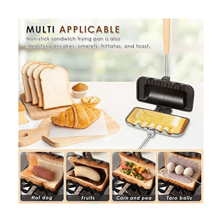 Hot Sandwich Maker, Hot Dog Toaster, Double-Sided Sandwich Baking Pan,  Double Sided Frying Pan, Grilled Cheese Maker 