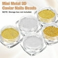 thumbnail image 4 of Uxcell 2pcs Nail Art Beads 0.02" Mini Metal Caviar Nails Bead Ball with Bag, Gold, 4 of 6