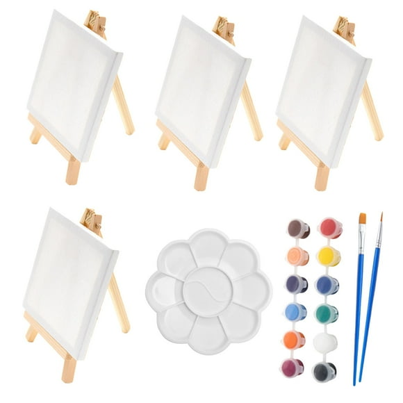 TIELUTT Mini Easel Easel Set 23 Piece Children Beginners Acrylic Oil Paint Color by Number Reshoeven8r Shoe Double Line Outline Pens Books for Kids Ages 4-8 Adult Coloring Pencils for Coloring Books