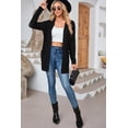 thumbnail image 2 of SHEWIN Open Front Cardigans for Women Oversized Cardigan Sweaters Long Sleeve Chunky Cable Knit Fall Outwear Coat with Pockets Black, 2 of 8