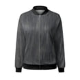 thumbnail image 4 of Duoif Veste Femme, Veste Décontractée Imprimée à la Mode pour Femmes, Cardigan à Fermeture Éclair, Gris TG, 4 of 5