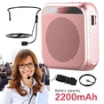 thumbnail image 4 of Milaget Portable Voice Amplifier Booster Megaphone w/Microphone Headset Rose Gold, 4 of 9