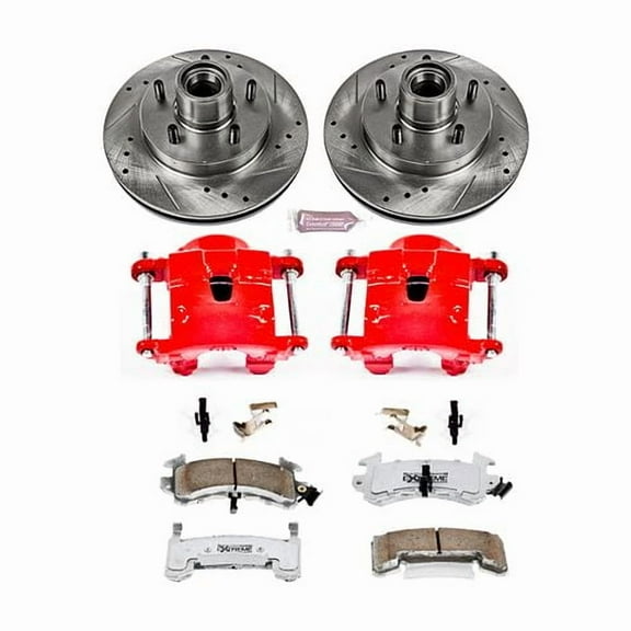PowerStop Front Z26 Street Warrior Brake Pad and Rotor Kit with Red Powder Coated Calipers Fits: BUICK CHEVROLET GMC OLDSMOBILE PONTIAC Select Models KC1482-26