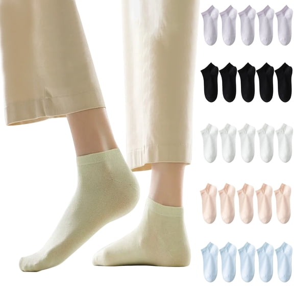 Women's Pure Cotton Short Socks Thin Breathable Anti Odor Casual Summer Sports