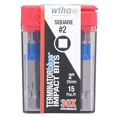 Wiha Terminatorblue Impact Bit 2In Square #2 15Pk