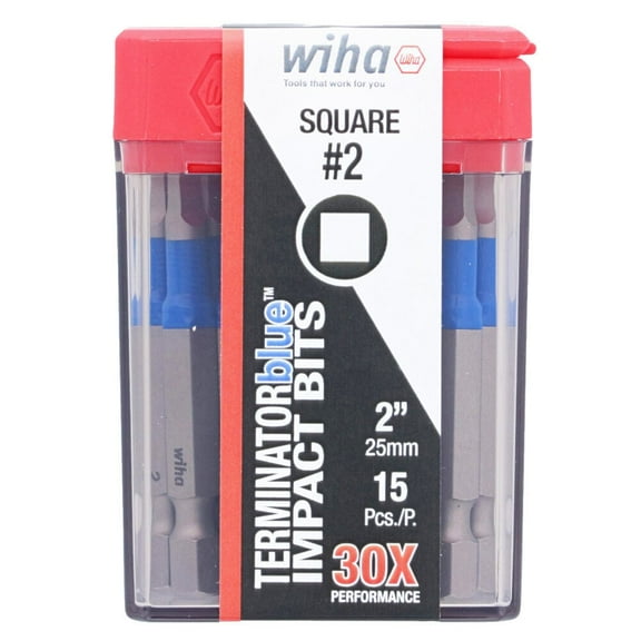Wiha Terminatorblue Impact Bit 2In Square #2 15Pk