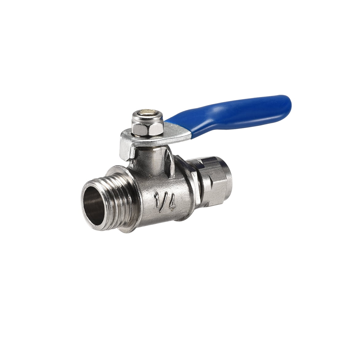 Ball Valve Water Switch, G1/4 Male Thread, 6mm OD Tube, Nickel Plated