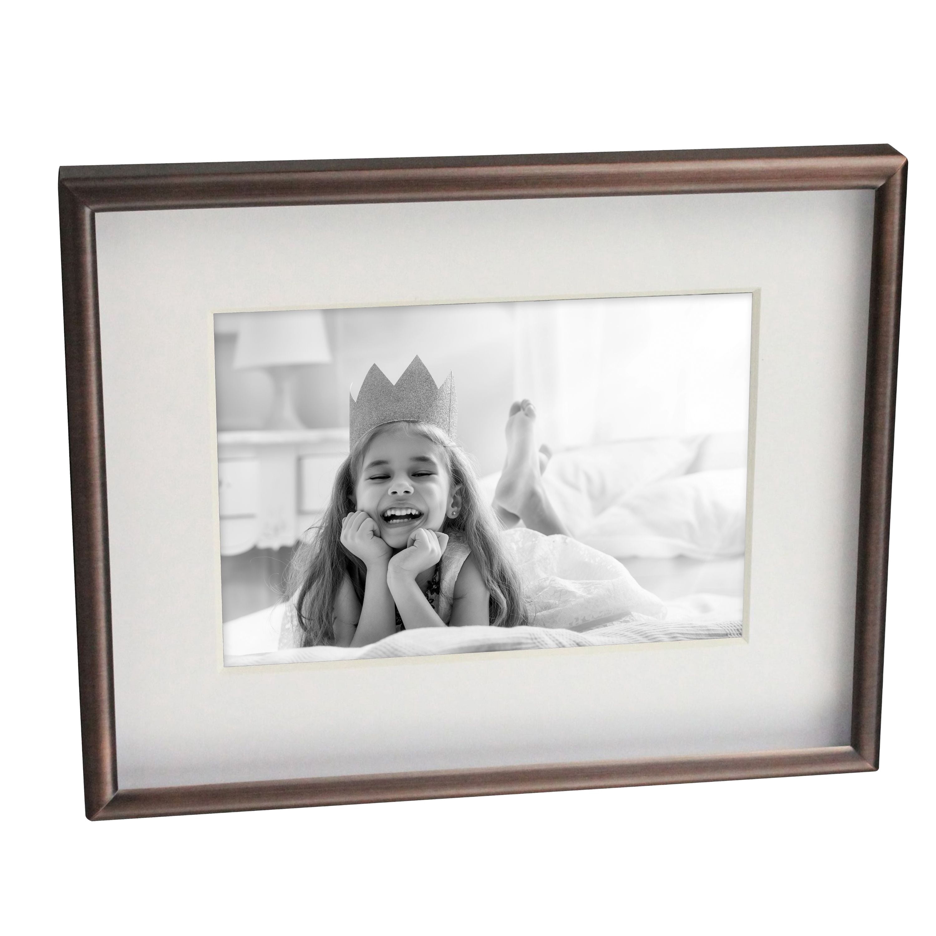 Better Homes & Gardens 8" x 10" Matted to 5" x 7" Rectangle Metal Wall Mounted Picture Frame, Bronze