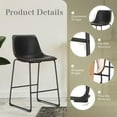 thumbnail image 5 of Simple Deluxe 30 Inch Counter Height Chairs Set of 2, Island Stools with Back, Faux Leather Counter Stools with Metal Legs and Footrest, Armless Dining Chairs for Kitchen Island, Black, 5 of 7