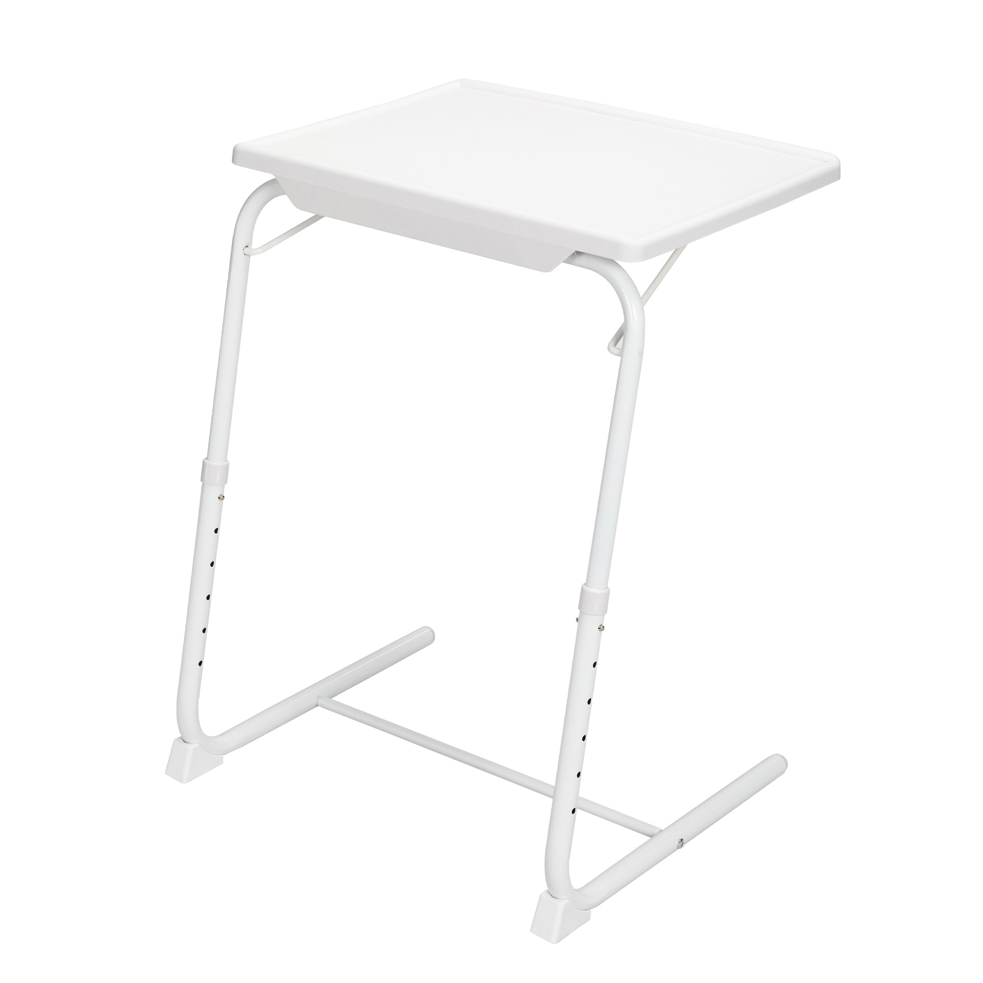 Adjustable Tv Tray Table With Cup Holder, Folding Tv Dinner Table With