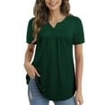thumbnail image 3 of FOLUNSI Womens Plus Size Tunic Tops Short Sleeve Casual Floral Henley Shirts M-4XL, 3 of 5