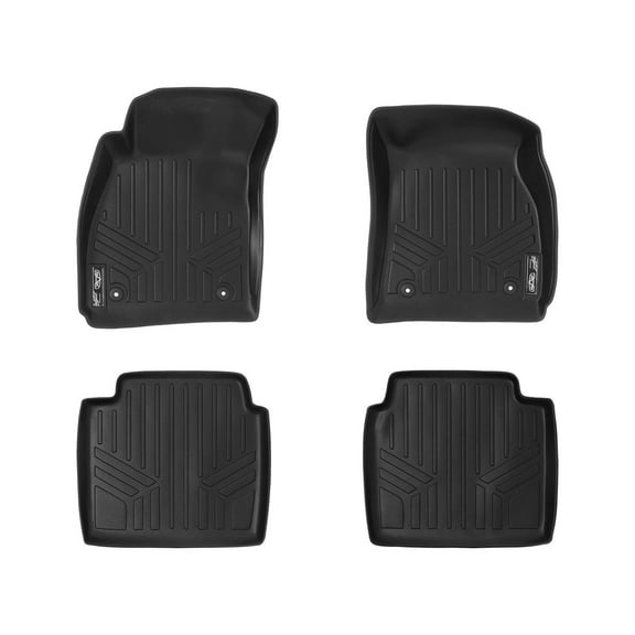 SMARTLINER Custom Fit Floor Mats 2 Row Liner Set Black Compatible With 2010-2016 Buick LaCrosse