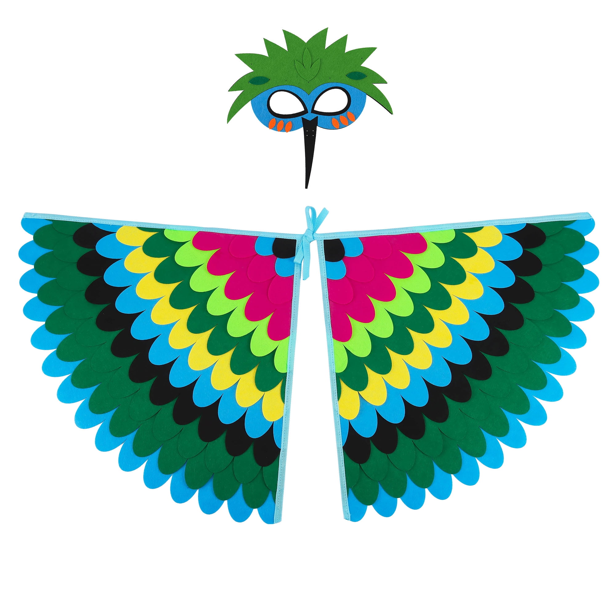 Spencer Kids Bird Costume Wings with Mask Halloween Dress-up Role Play  Party Favors for Girls Boys Green 