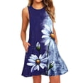 thumbnail image 5 of SMihono Robe d'Été pour Femmes Grande Taille Robes d'Été pour Femmes Plage Florale T-Shirt Robe Décontractée Poches Boho Robe Débardeur, 5 of 5