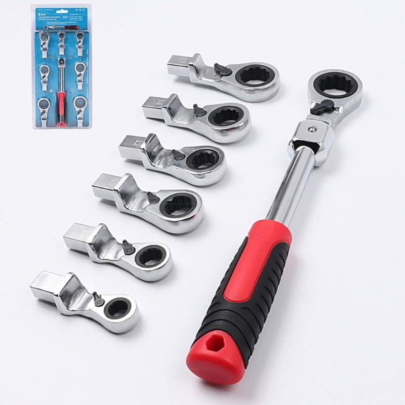 8Pcs Ratcheting Combination Wrench Set 8-10-12-13-14-17-19mm Ratcheting Wrench