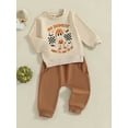 thumbnail image 5 of Baby Toddler Boys 2-piece Halloween Outfit, 6 12 18 24 Months 2T 3T 4T Long Sleeve Ghost Print Sweatshirt Tops with Sweatpants Clothing Set, 5 of 9