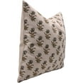 thumbnail image 3 of Artistic Hand Block Print Duck Canvas Pillow Cover By Fabdivine, 22X22, Coastal Tulip, 3 of 5
