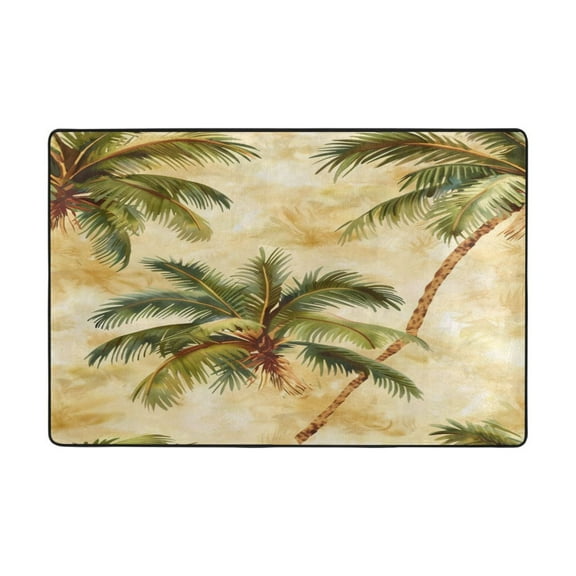 Ryvnso Retro Palm Trees Area Floor Mats Large Nursery Rugs Non-Slip Carpets Doormat 36" x 24"