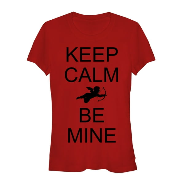Junior's Lost Gods Keep Calm Be Mine  Graphic Tee Red Medium