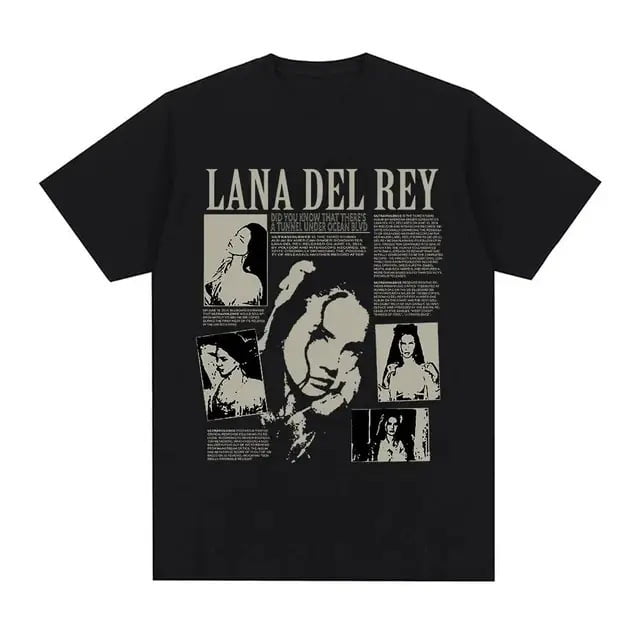 【Official】Lana del Rey T shirt Lana Del Rey Short Sleeve Pattern T-Shirt Fashion Breathable